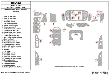

Interior trim for Ford F-150 Super Crew 2001-2003. Set L422.