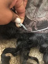 LUFFY-Peluca de cabello humano rizado sin pegamento para mujeres negras, hecha a máquina con flequillo, pelo brasileño Remy con densidad de 200%