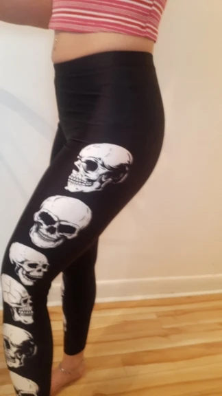 Skull Print Black Leggings E-girl photo review