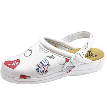 

DIAN PISA pattern print, White color Clog Work sanitaire, light, antiskid. Manufactured in Spain.
