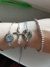 FAMSHIN-pulsera de cadena con borlas para mujer, brazalete de Color dorado con mapa de corazón hueco, estilo Punk, regalo para amantes, fiesta