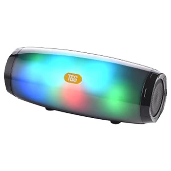 

Portable Wireless Speaker Bluetooth V5.0 Stereo Sound Speaker Wireless Deep Bass with Colorful LED Light – Black