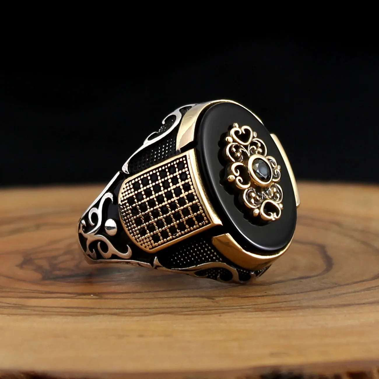 925 Sterling Silver Ring For Men Black Natural Onyx Zircon Stone Jewelry Fashion Vintage Gift Aqeq Mens Rings All Size|Rings| – AliExpress