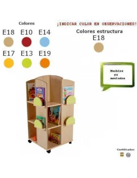 

Children's Book display for libraries 57X119X57 CM finished in Beech