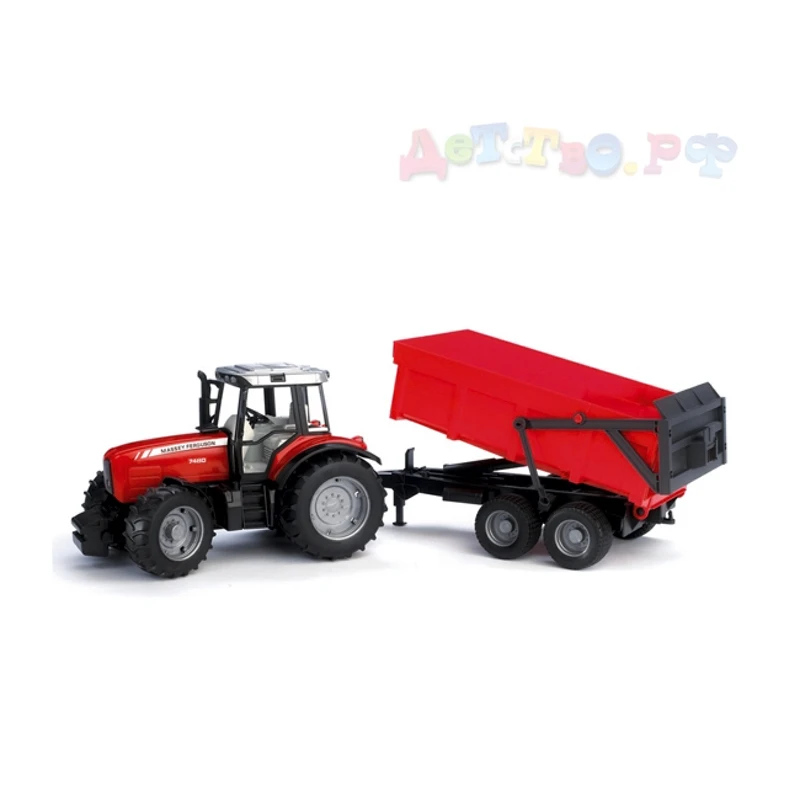 02 045 Трактор Massey Ferguson 7480 с прицепом самосвалом Bruder |Наземный транспорт| |