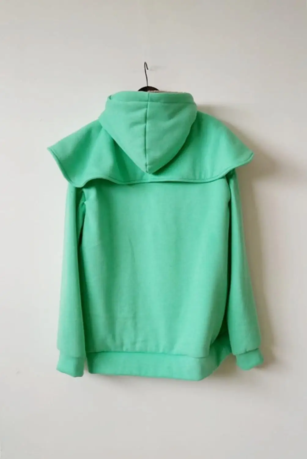 Cape Style Collar Pleated Hooded Sweatshirt Flared