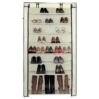

10 rows up 45 pairs adjustable shoe storage cabinet with door 88x28x160 cm beige RXJ36M