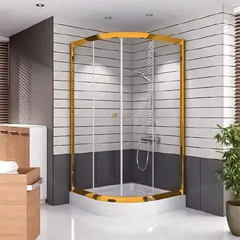 

Duşakabincim 100x100 Cm Gold Serisi Altın Sarı Oval Duşakabin Tekne Üzeri - Şeffaf Cam