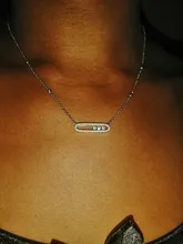 Collar Messica de plata de ley 925, serie francesa de tres movimientos de diamantes, chapado en oro rosa, marca original, joyería fina para mujeres