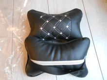 Almohada de cuello para coche, reposacabezas de cuero genuino, diseño de protección de seguridad, soporte de descanso, color negro, accesorios de seguridad para automóviles, Uds.