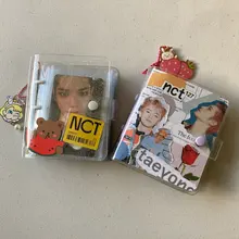 MINKYS Kawaii brillante Mini Bling bolsillo 3 Ring Binder diario cuaderno diario del programa DIY libro de fotos coreano papelería de la escuela