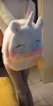 Bonita mochila de dibujos animados para niña, mochilas con unicornio de felpa, de piel, escolar, regalo para niños, bolsa de libro