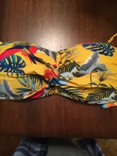 Bikini Bathing-Suit Women Swimwear Print New Bandeau Biquini Leaves Push-Up Female Brazilian