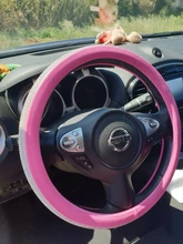 Protector para volante de coche 38CM de microfibra de cuero de la PU funda de volante para mujeres 15 pulgadas cubierta de volante para golf/bmw funda volante coche capas volantes de carro cubre volante auto cubre vola