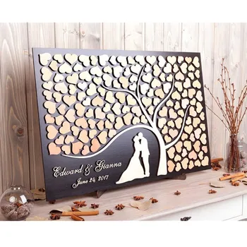 

Custom Modern Wedding Guest Book Alternatives Tree of Hearts Wedding Decor rustic Guestbook Wooden Tree of Life Wedding Gift