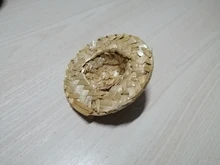 Sombrero tejido de paja hecho a mano, accesorio ajustable para pájaros y loros, 1 unidad