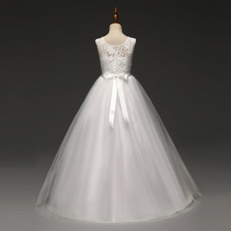 Платье для девочек белое праздничное платье принцессы элегантное свадебное платье Vestidos, одежда на день рождения для детей 4, 6, 8, 9, 10 лет, платье для девочек