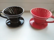 Motor de gotero de café de cerámica, taza de filtro de goteo de café de estilo V60, soporte separado para 1-4 tazas