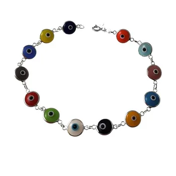 

Law silver bracelet 925m 19.5cm. Turkish eye different colors [AC0503]