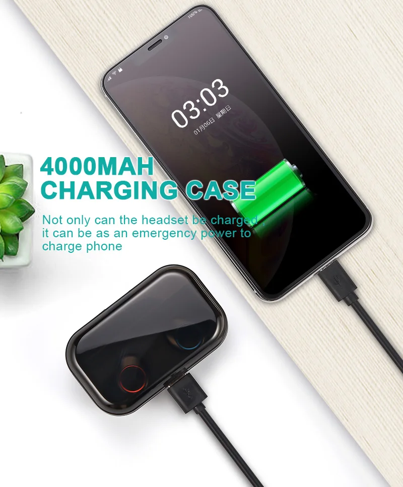 4000mAh TWS Bluetooth Earphones LED Display Wireless Bluetooth Headphone Earphone Touch Contro Waterproof Sport Headsets Earbuds (3)