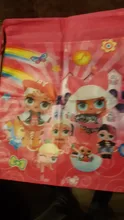 LOL-Paquete de muñecos sorpresa de Anime, bolsa de almacenamiento con bolsillo para decoración de temática DIY, bolsa de tela no tejida con dibujos animados