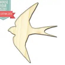 10 Flying Swallow Bird- Custom Choose Your Size- Laser Cut Wooden Art Craft Supplies Wall Hanging Decor Wedding Nursery DCS320