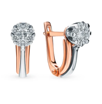 

Gold earrings with diamonds sunlight sample 585