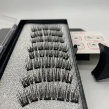 Pestañas postizas magnéticas 3D, 5 imanes, 8 Uds., duraderas, hechas a mano, de visón Artificial Natural, con pinzas