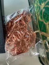 TUTU 60 unids/lote de Material de Metal de 28mm Clips de papel oro Color de rosa Kawaii divertido regalo Oficina escuela papelería marcado Clip H0288