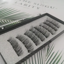 Pestañas postizas magnéticas 3D, 5 imanes, 4 pares, hechas a mano, naturales, de visón Artificial, con pinzas