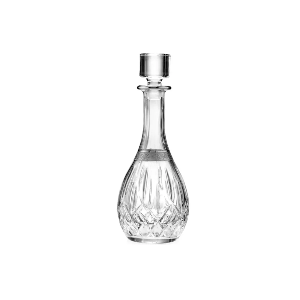 

QUALITY TURKISH and ITALIAN DESIGN - PORIO PR05-1118 GRAND WHISKEY & WINE CARAFE BOTTLE WITH SILVER MOTIF - INCLUDED CARGO