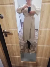 Summer Dresses Buttons V-Neck Lace-Up Oversize Colorfaith Women Spring Vintage Casual