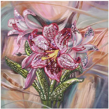 

Mosaic of sequins on canvas mx-14 & quot; lilies & quot; 30x30