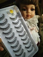 Muñecas marrones con pestañas postizas para niños, juguete de simulación corta, rizador Natural, accesorios para pestañas, regalos