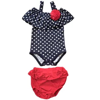 

Polka dot Strap Red Flowering Zıbınlı 2'li Suit