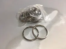 LLavero de acero inoxidable con agujeros para mujer, lote de 10 unidades, 20/23/25/28/30/33/35mm, partido redonda, regalo para hombre