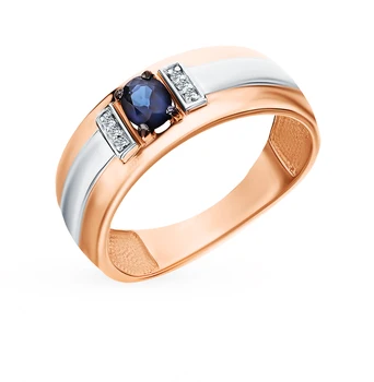 

Gold ring with sapphire and diamonds sunlight sample 585