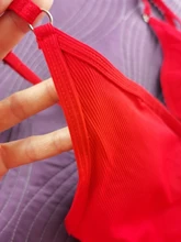 Bañador unicolor de una pieza para mujer, traje de baño Sexy, Monokini de realce de cintura alta, ropa de playa, 2021