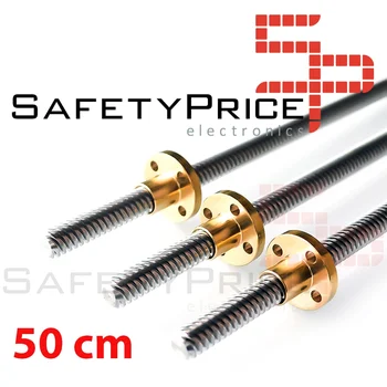

SPINDLE T8 50cm with TRAPEZOIDAL NUT P2 8MM CNC 3D Printer ref2009