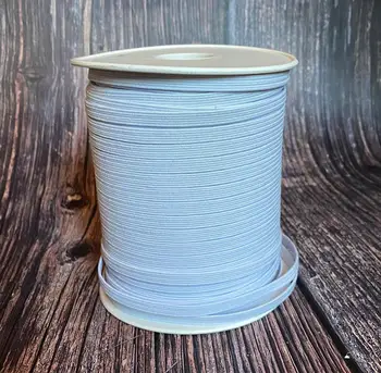 

100 yards Elastic Cord White Black for Clothing Sewing Craft DIY Handmade Mask 6mm
