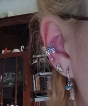 MENGJIQIAO-Clips de Metal con forma de mariposa para mujeres y niñas, joyería de oreja de cartílago falsa, sin Piercing