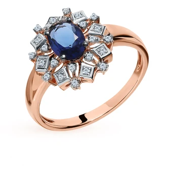 

Gold ring with sapphires and diamonds sunlight sample 585