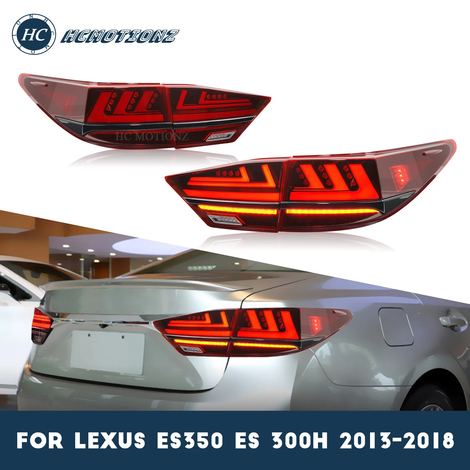

HCmotion LED Car Tail Light for Lexus ES350 ES 300h 2013-2018 Styling Rear Back Lamps Accessories DRL Start Animation Assembly