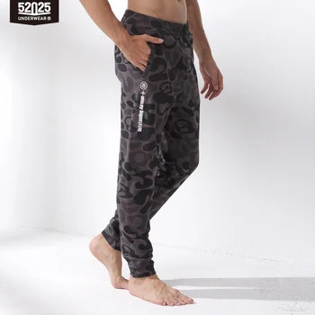 52025 위장 바지 라운지 바지 홈 바지 코튼 스포츠 바지 사이드 포켓 Pantalones 남성 잠옷 위장 스웨트 팬츠