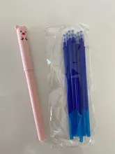 1 + 10 unids/set Panda magia Gel borrable pluma 0,35mm tinta azul y negra recambios Rod la escritura papelería bolígrafo de tinta de Gel