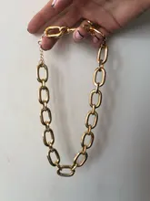 Tocona-gargantilla geométrica Punk Hollw para mujer, collar de Color dorado de aleación de Metal, cadena de suéter, accesorios de joyería, regalo 17073