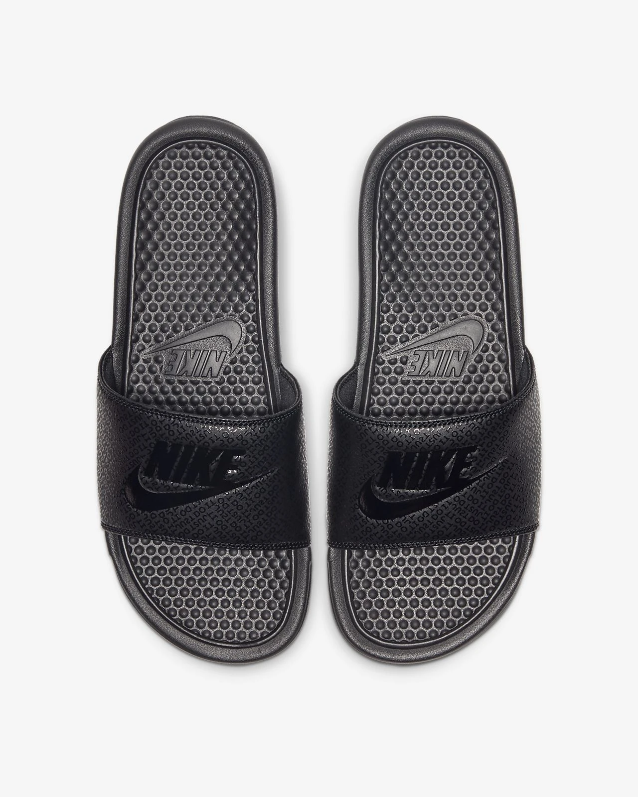 nike benassi sliders in black