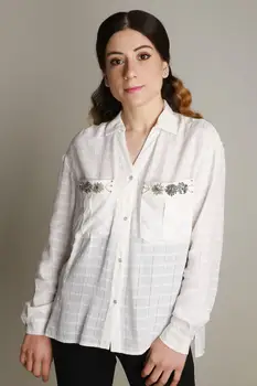 

Women Çıtçtlı Double Pocket Stone Shirt