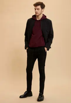 

DeFacto Man's Spring Casual Pants Men's Grids Black Long Pants Men's Mid-waist Skinny Fit Bottoms Trousers-N2965AZ20SP