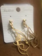 Pendientes de Clip de Cara hueca con estilo abstracto para niñas, sin Piercing, aretes con abalorio llamativo, novedad de 2019